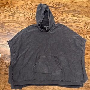 Barefoot Dreams Charcoal Poncho with Hood